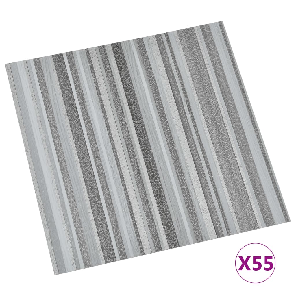 vidaXL Lamas para suelo autoadhesivas 55 uds PVC gris claro 5,11 m²