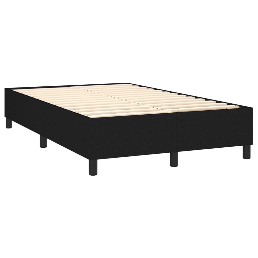 vidaXL Cama box spring con colchón tela negro 120x200 cm