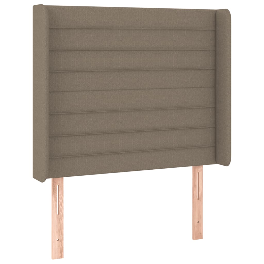 vidaXL Cama box spring colchón y luces LED tela gris taupe 100x200 cm