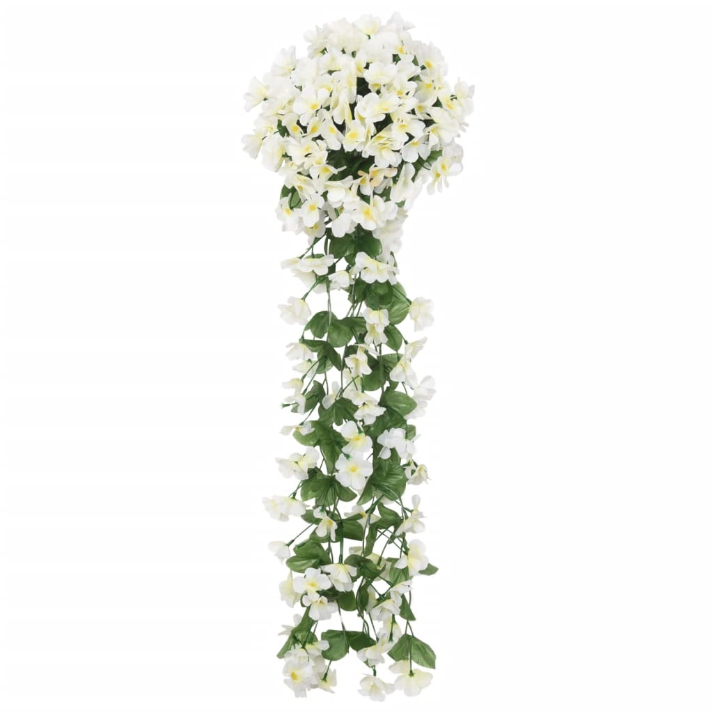 vidaXL Guirnaldas de flores artificiales 3 uds blanco 85 cm
