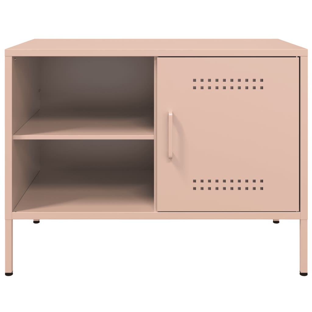 vidaXL Mueble de TV acero rosa 68x39x50,5 cm