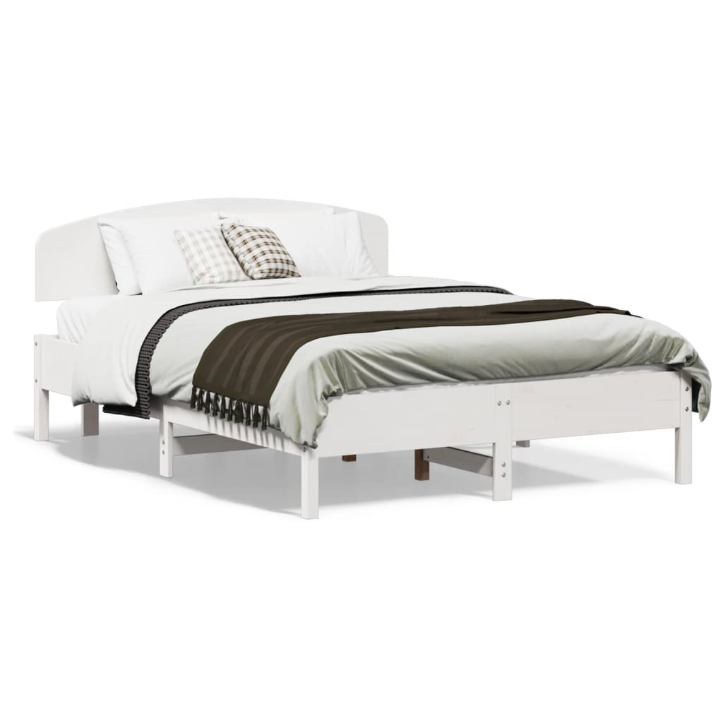 vidaXL Estructura de cama sin colchón madera maciza blanca 120x190 cm