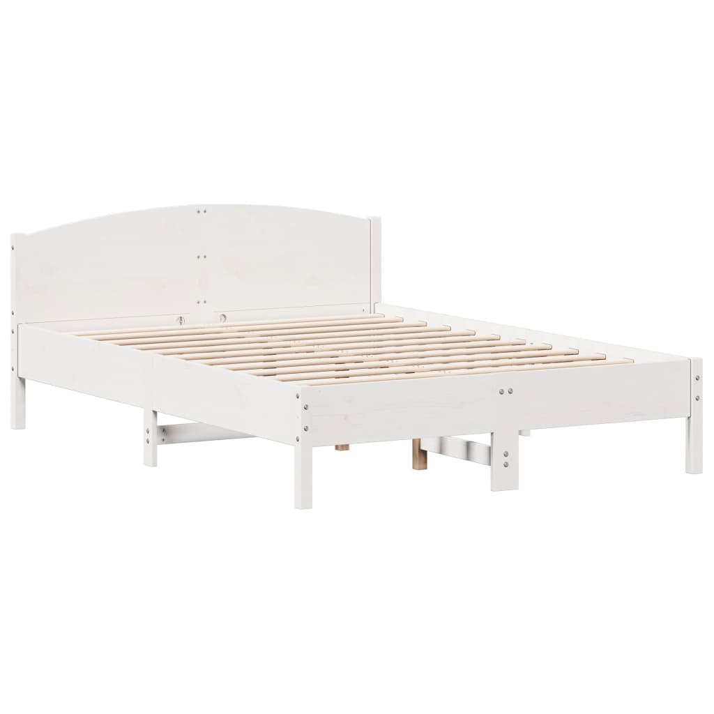 vidaXL Estructura de cama sin colchón madera de pino blanca 140x200 cm