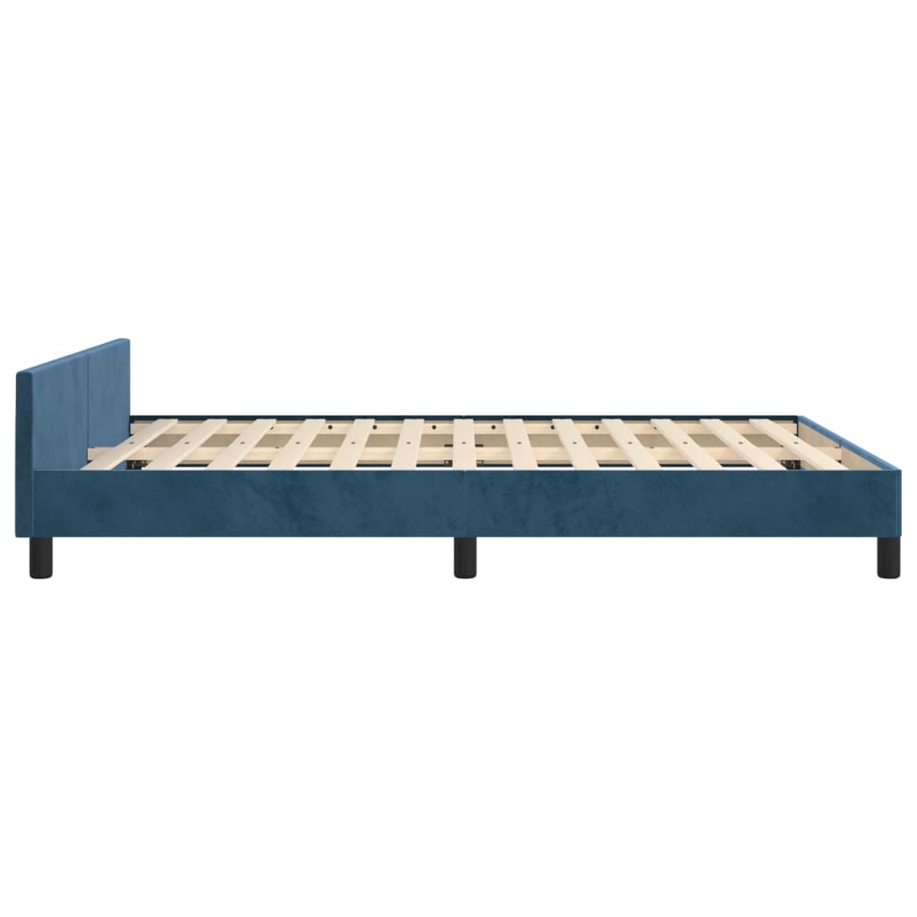 vidaXL Estructura cama con cabecero terciopelo azul oscuro 140x200 cm