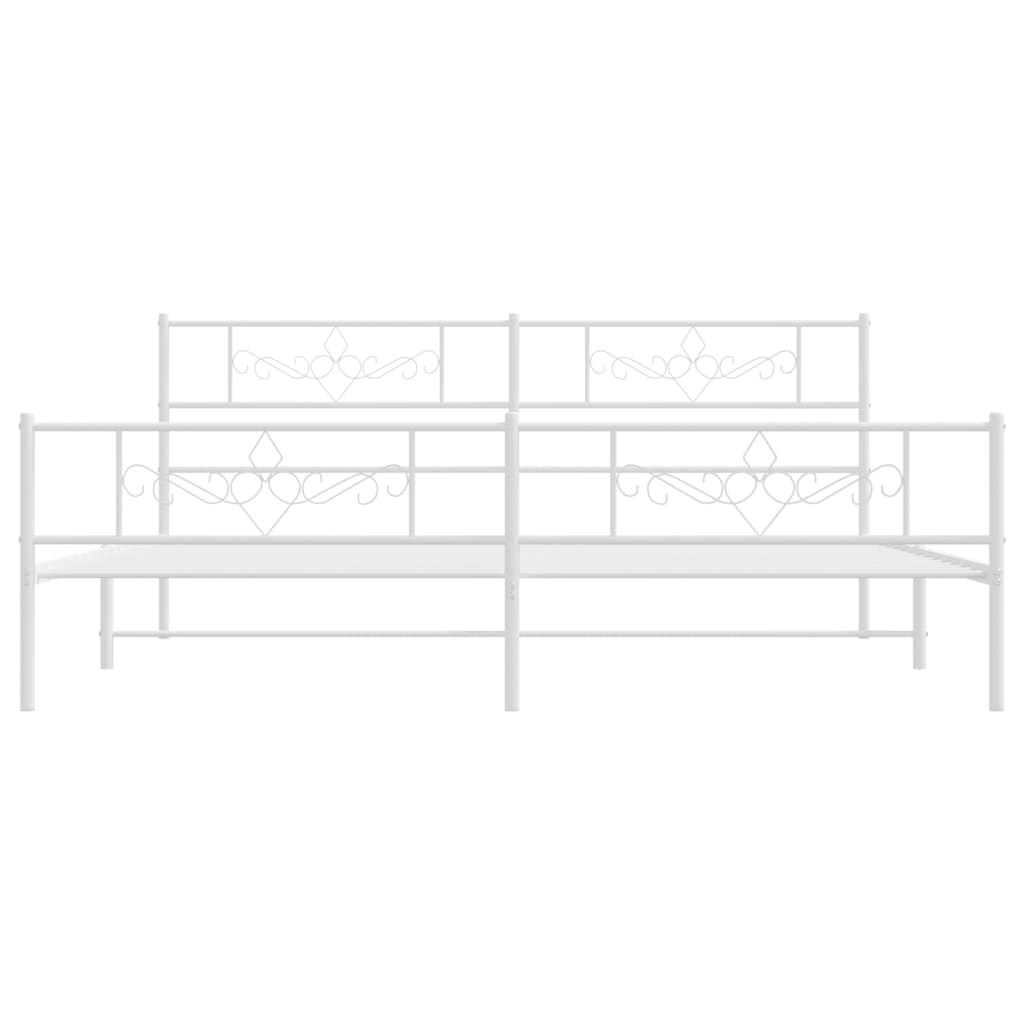 vidaXL Estructura cama sin colchón con estribo metal blanco 200x200 cm