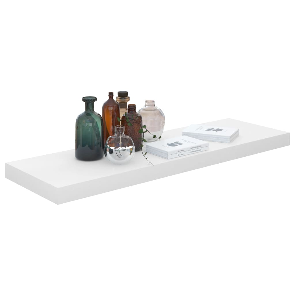 vidaXL Estante flotante de pared 2 uds MDF blanco brillo 80x23,5x3,8cm