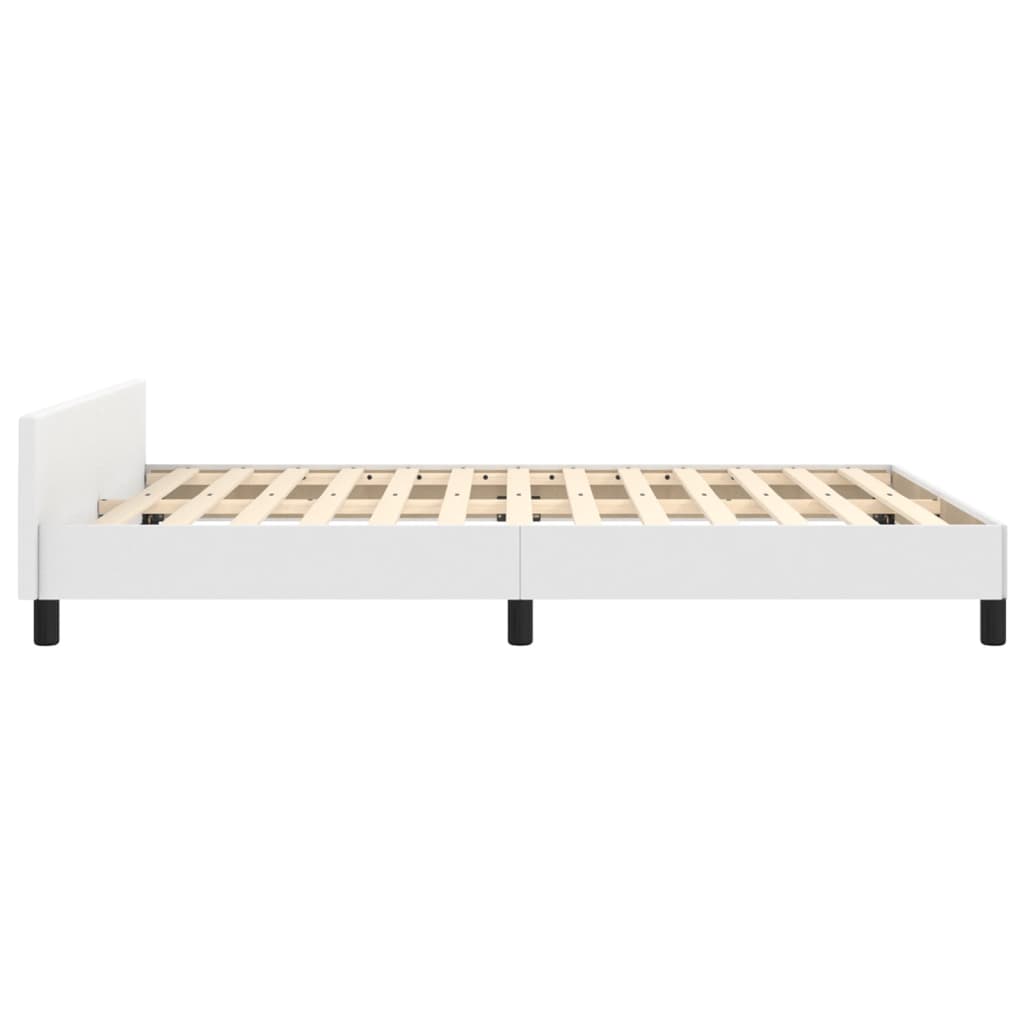 vidaXL Estructura de cama con cabecero sin colchón blanco 140x190 cm