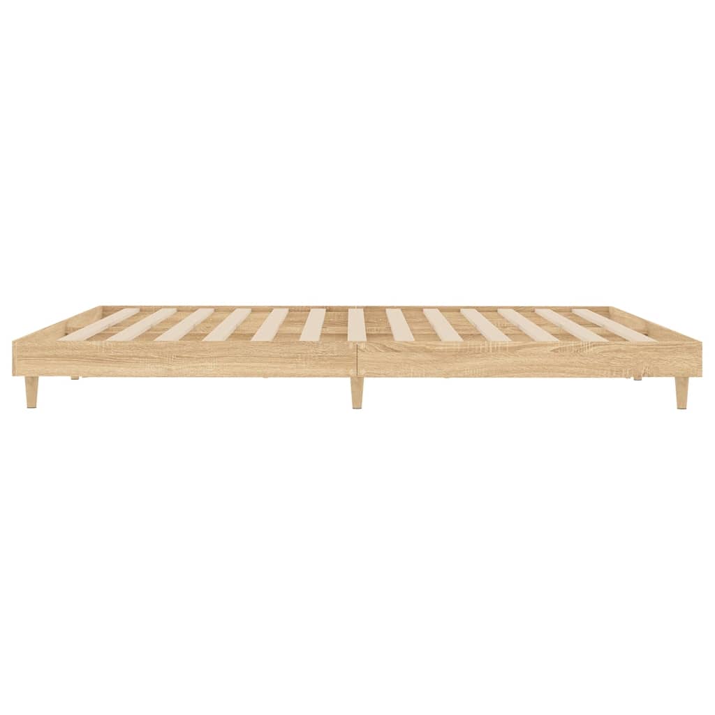 vidaXL Estructura de cama sin colchón madera roble Sonoma 150x200 cm