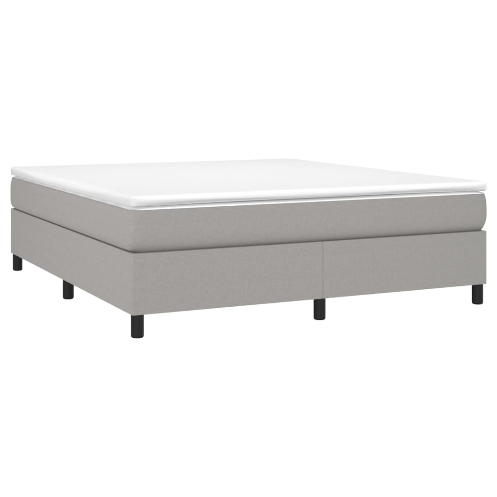 vidaXL Cama box spring con colchón tela gris claro 180x200 cm