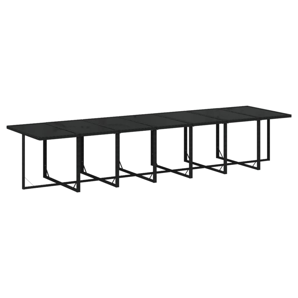 vidaXL Set comedor jardín 15 pzas y cojines ratán sintético negro