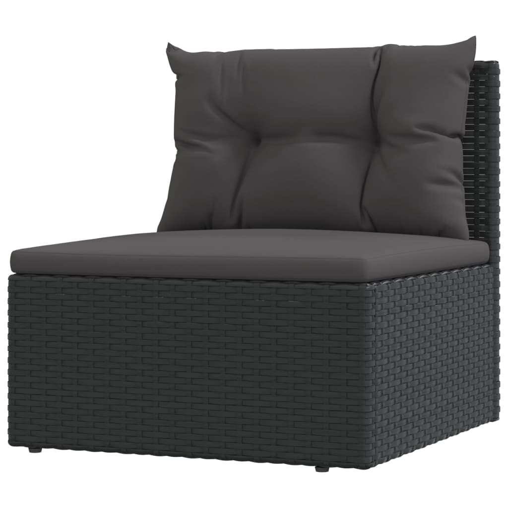 vidaXL Set de muebles de jardín 9 pzas y cojines ratán sintético negro