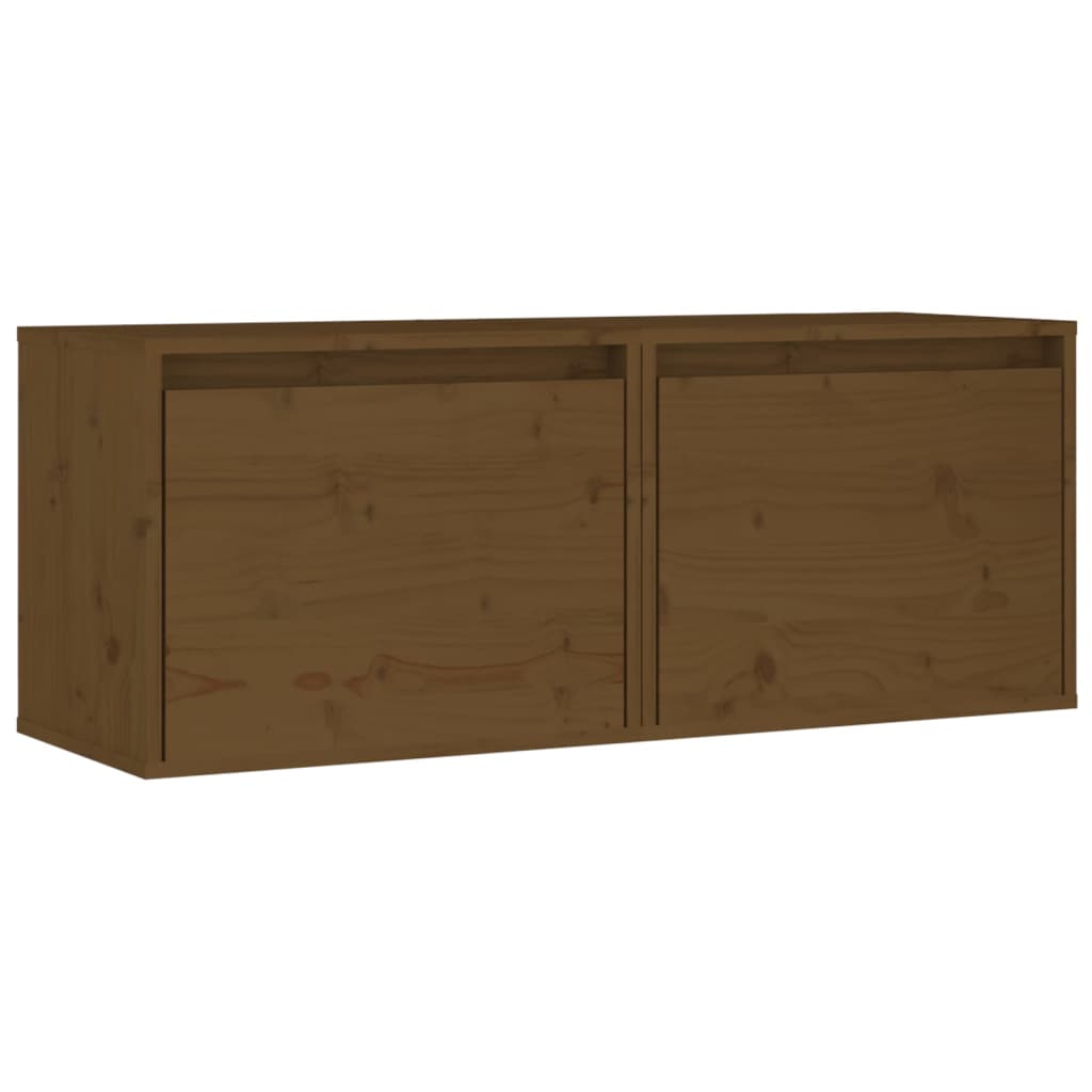 vidaXL Armarios pared 2 uds madera maciza pino marrón miel 45x30x35 cm