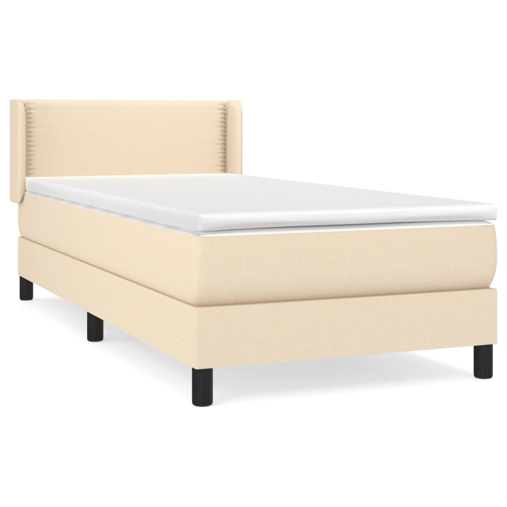 vidaXL Cama box spring con colchón tela color crema 100x200 cm