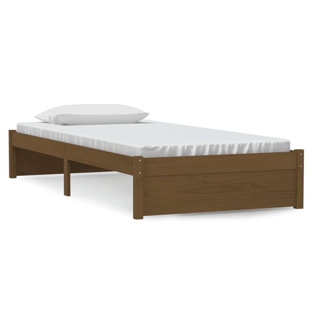 vidaXL Estructura de cama madera maciza marrón miel 90x190 cm