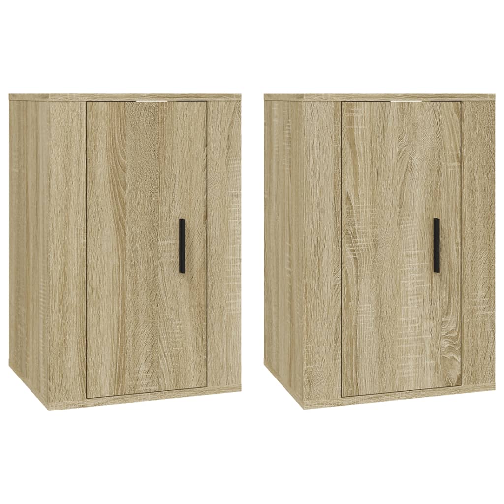 vidaXL Muebles para TV de pared 2 uds roble Sonoma 40x34,5x60 cm