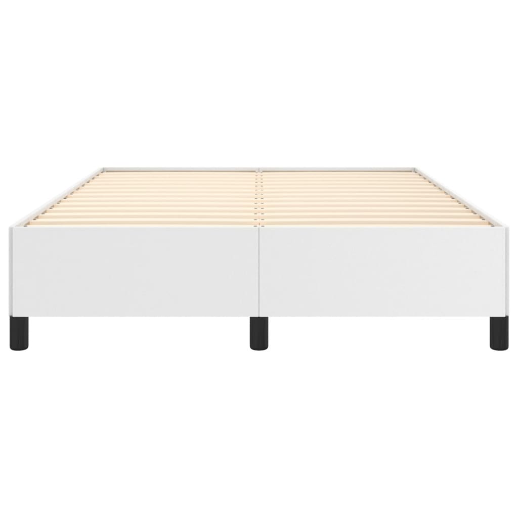 vidaXL Estructura de cama de cuero sintético blanco 140x200 cm