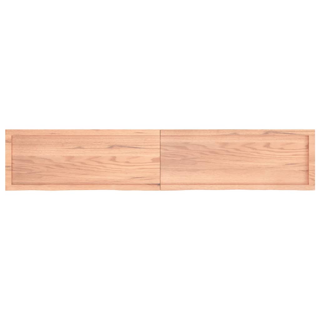 vidaXL Encimera baño madera maciza tratada marrón claro 200x40x(2-6)cm