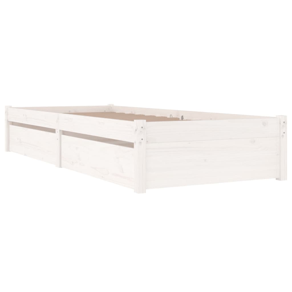 vidaXL Estructura de cama con cajones blanco 75x190 cm