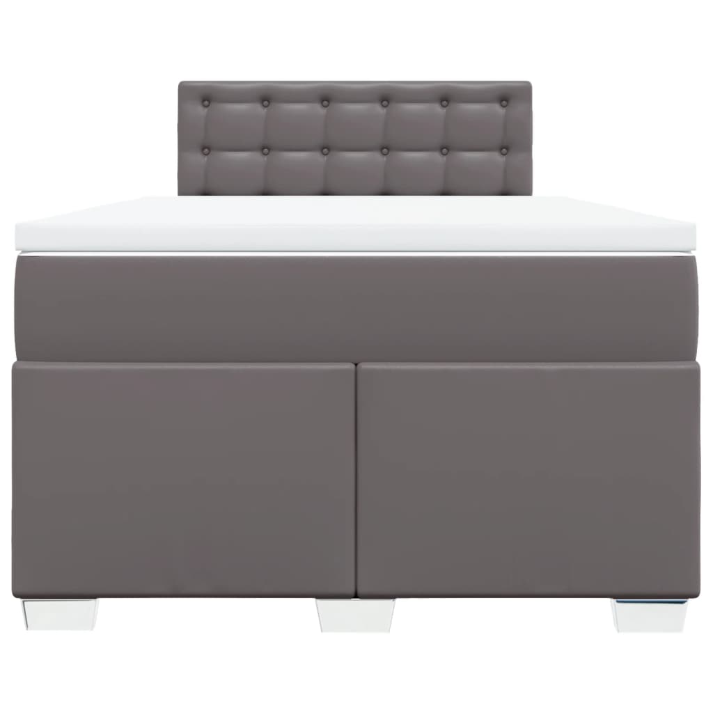 vidaXL Cama box spring con colchón cuero sintético gris 120x190 cm