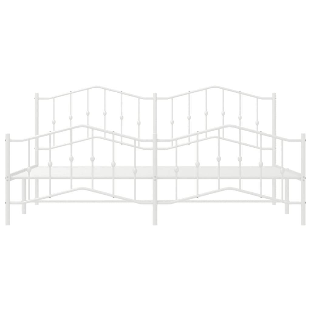 vidaXL Estructura cama sin colchón con estribo metal blanco 193x203 cm