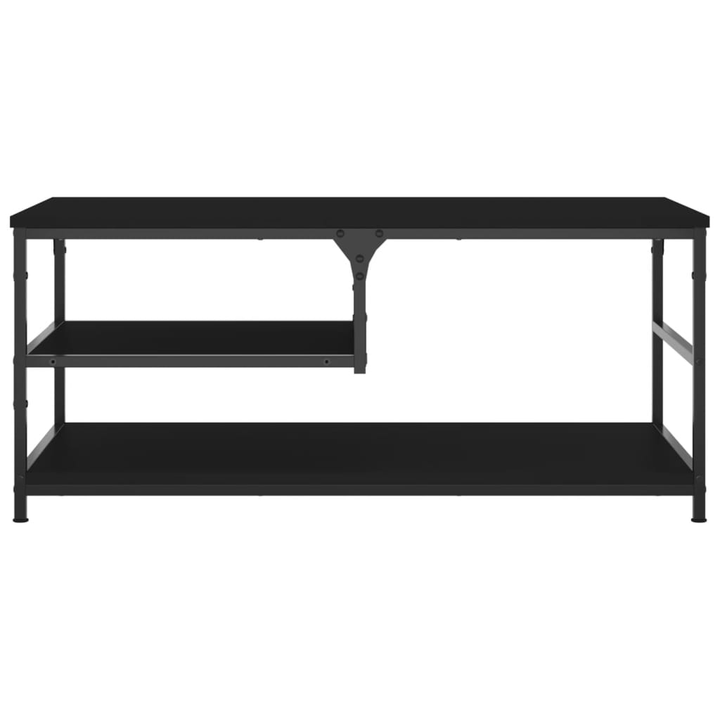 vidaXL Mesa de centro madera de ingeniería negro 90x49x40 cm