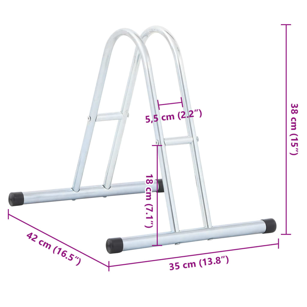 vidaXL Soporte para 1 bicicleta suelo independiente acero galvanizado