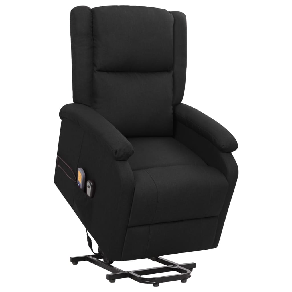 vidaXL Sillón de masaje elevable tela negro