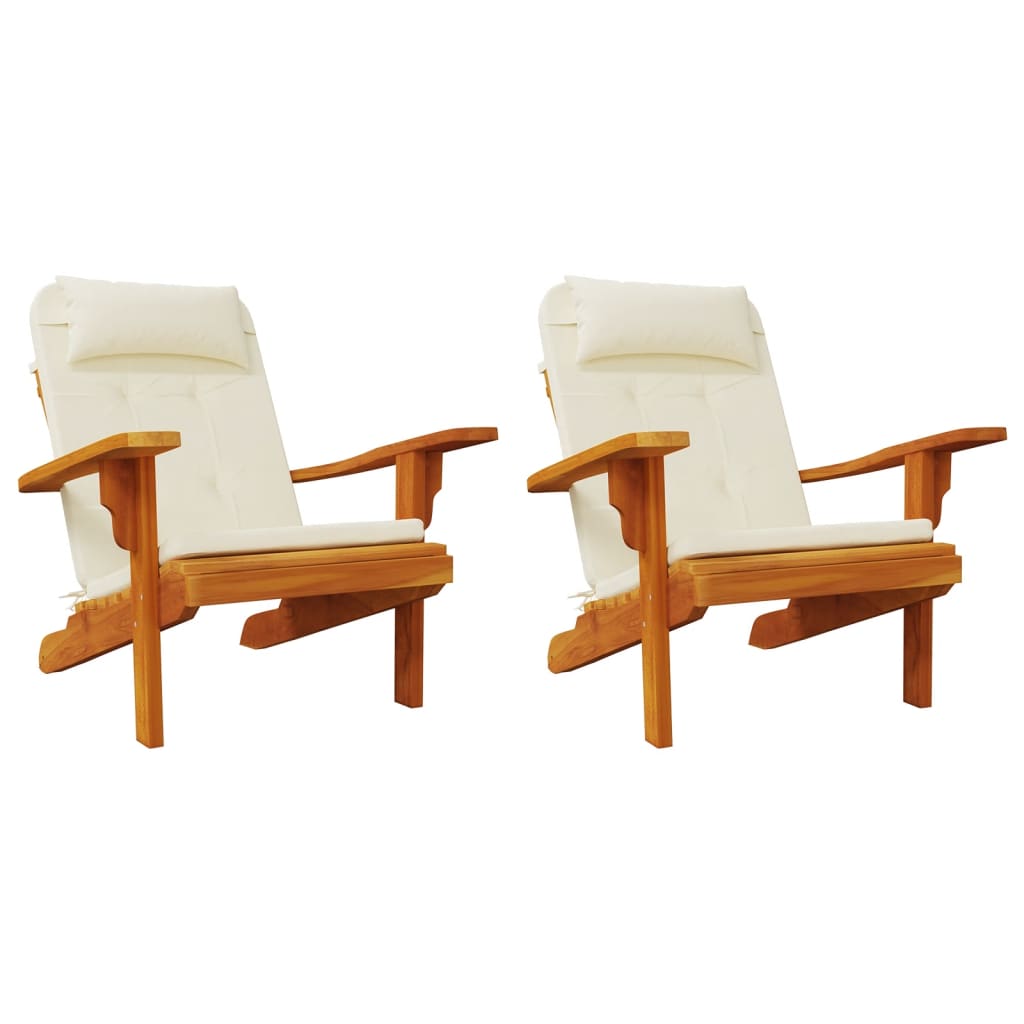 vidaXL Cojines para silla Adirondack 2 uds tela Oxford color crema