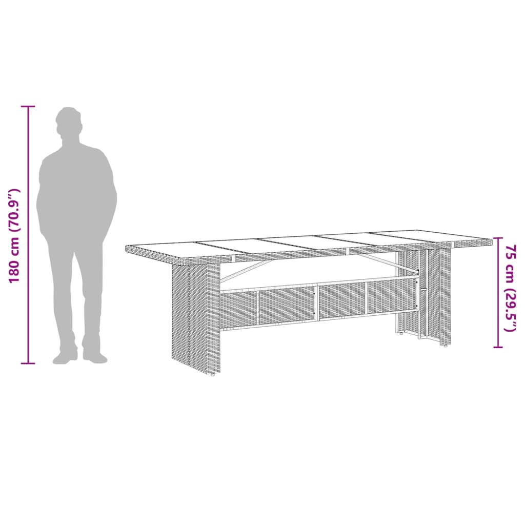 vidaXL Set de comedor de jardín 9 pzas y cojines ratán sintético negro