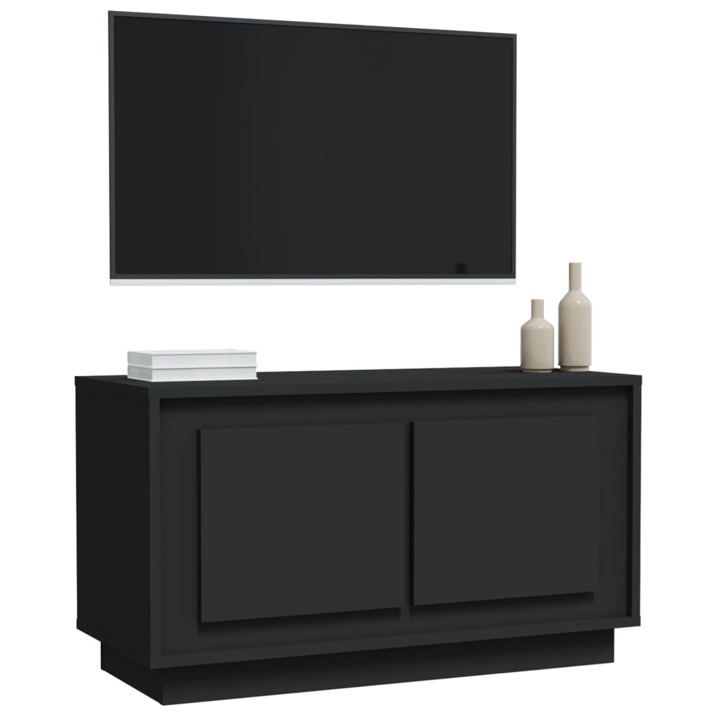 vidaXL Mueble para TV madera contrachapada negro 80x35x45 cm