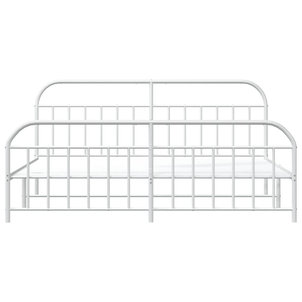 vidaXL Estructura cama sin colchón con estribo metal blanco 193x203 cm