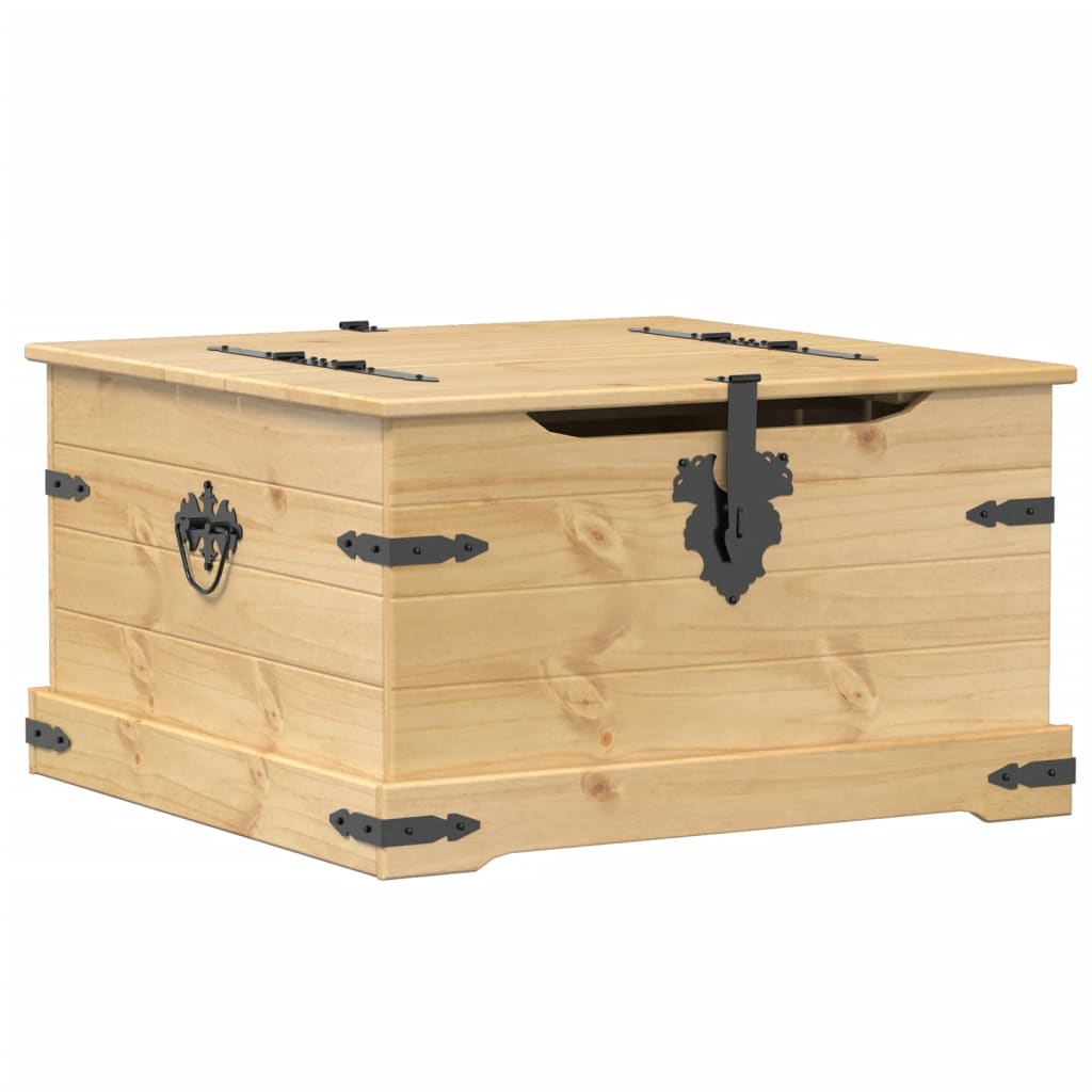 vidaXL Caja de almacenaje Corona madera maciza de pino 78x78x45 cm