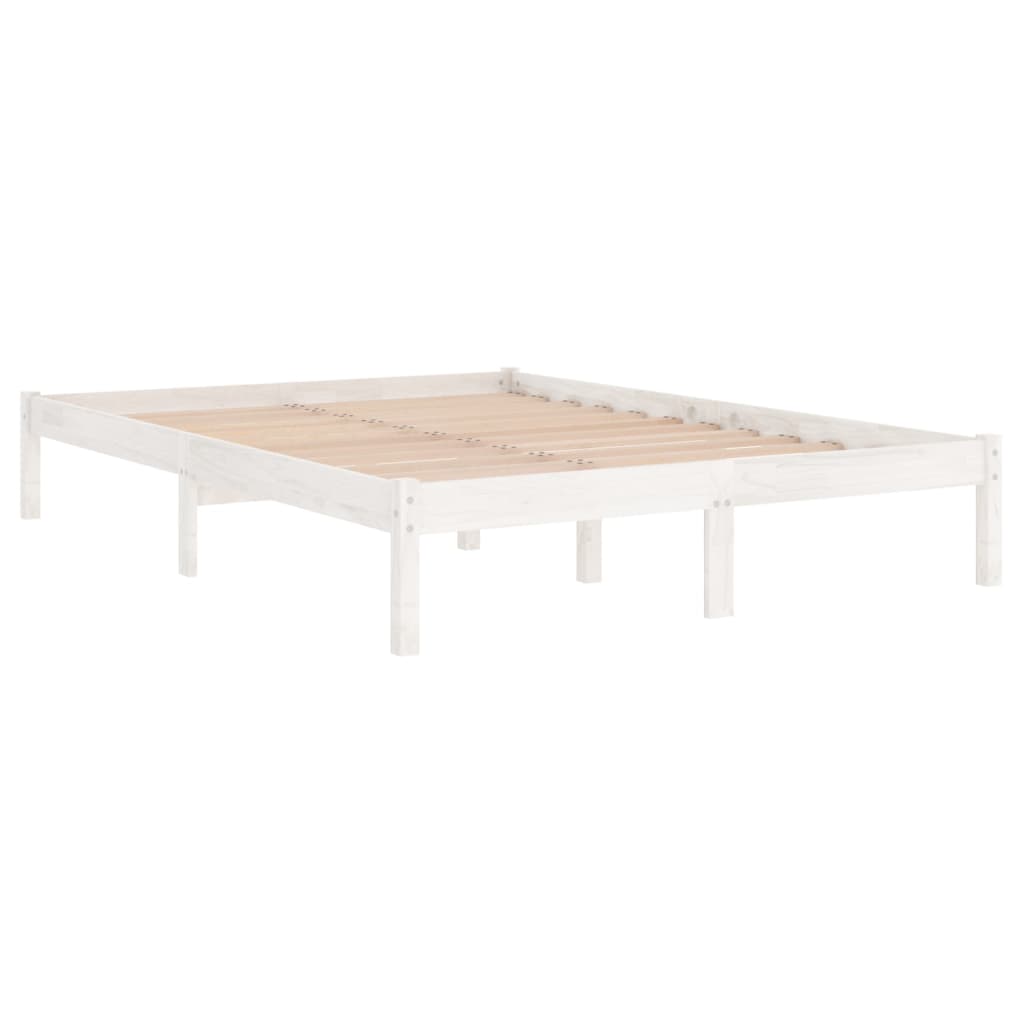 vidaXL Estructura de cama madera maciza de pino blanco 120x200 cm