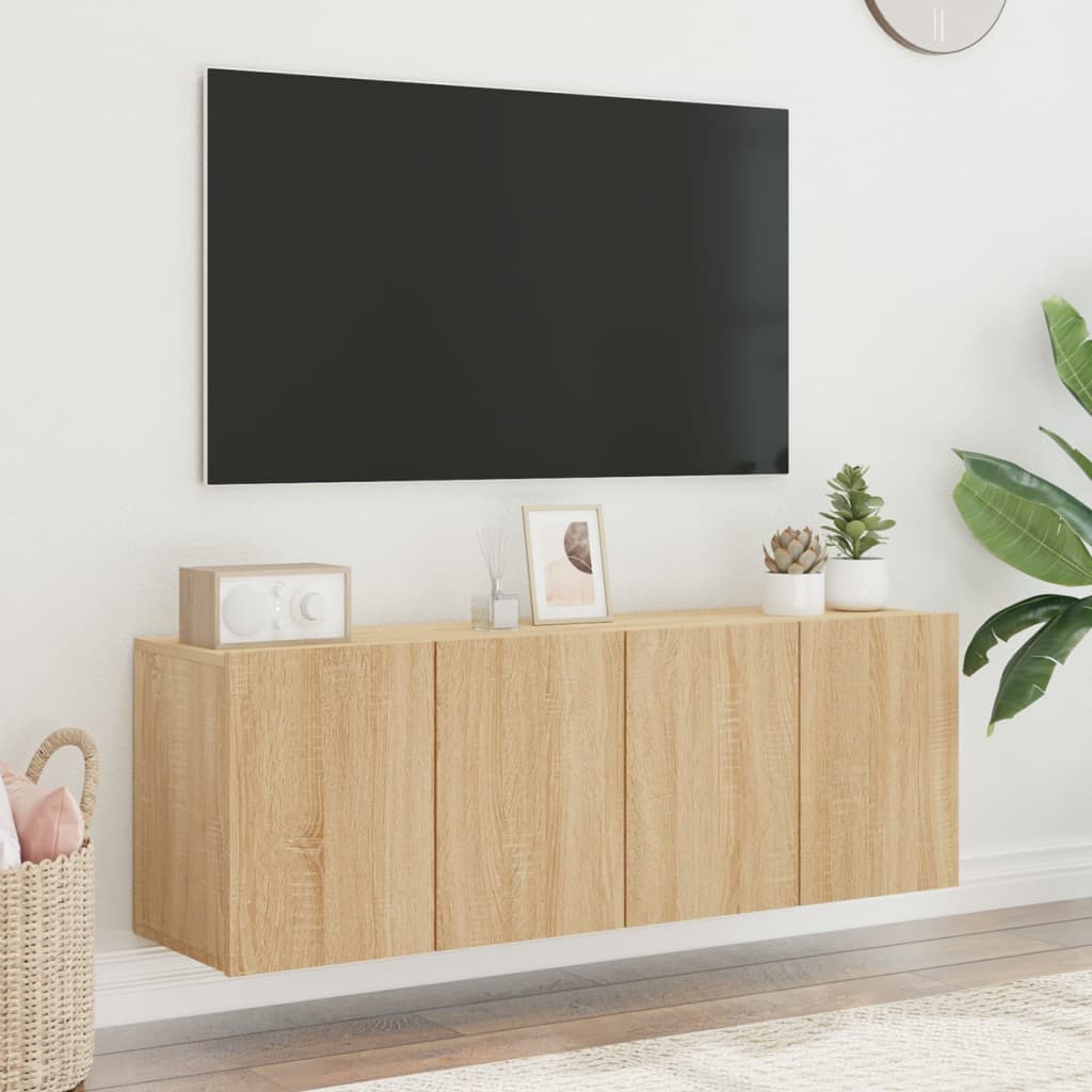 vidaXL Muebles para TV de pared 2 unidades roble Sonoma 60x30x41 cm