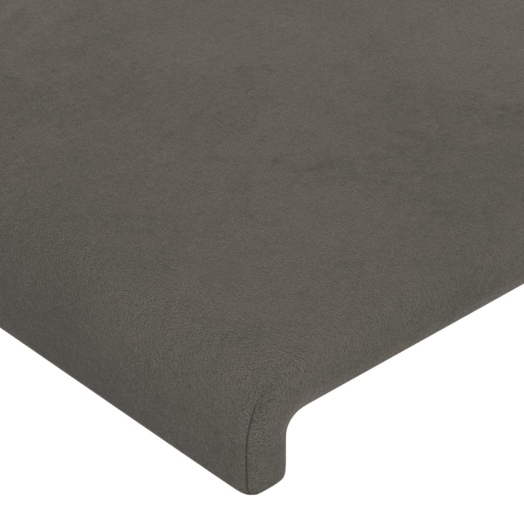 vidaXL Cabecero con orejas de terciopelo gris oscuro 103x23x118/128 cm