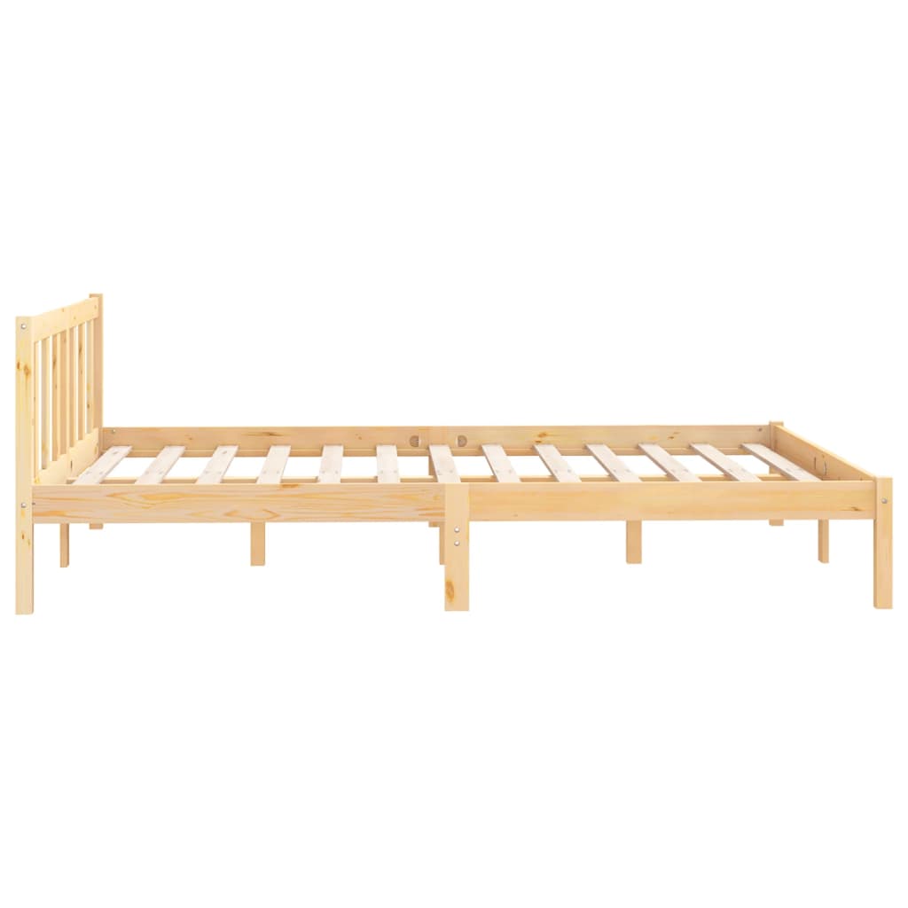 vidaXL Estructura de cama madera maciza de pino 135x190 cm