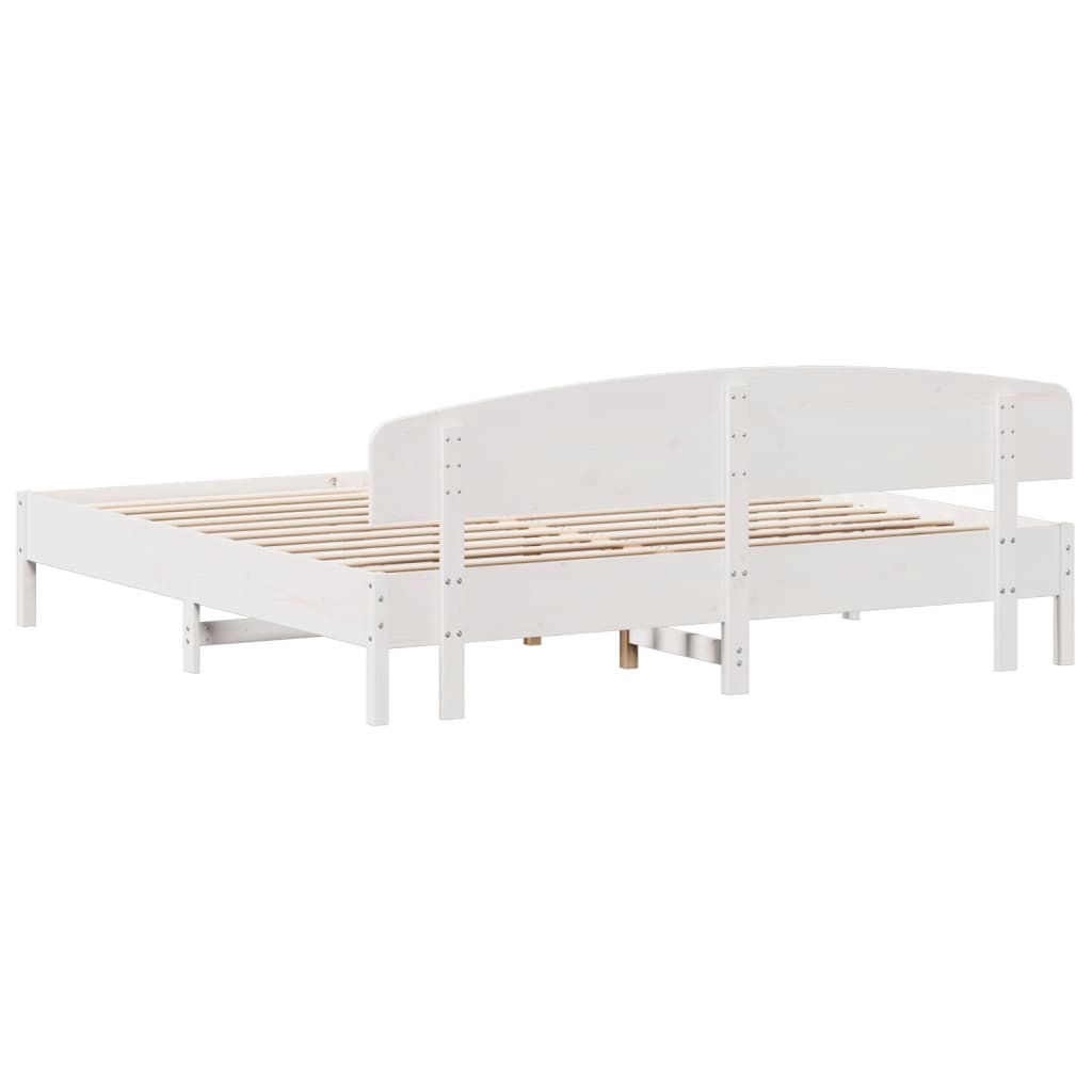 vidaXL Estructura de cama sin colchón madera maciza blanca 200x200 cm