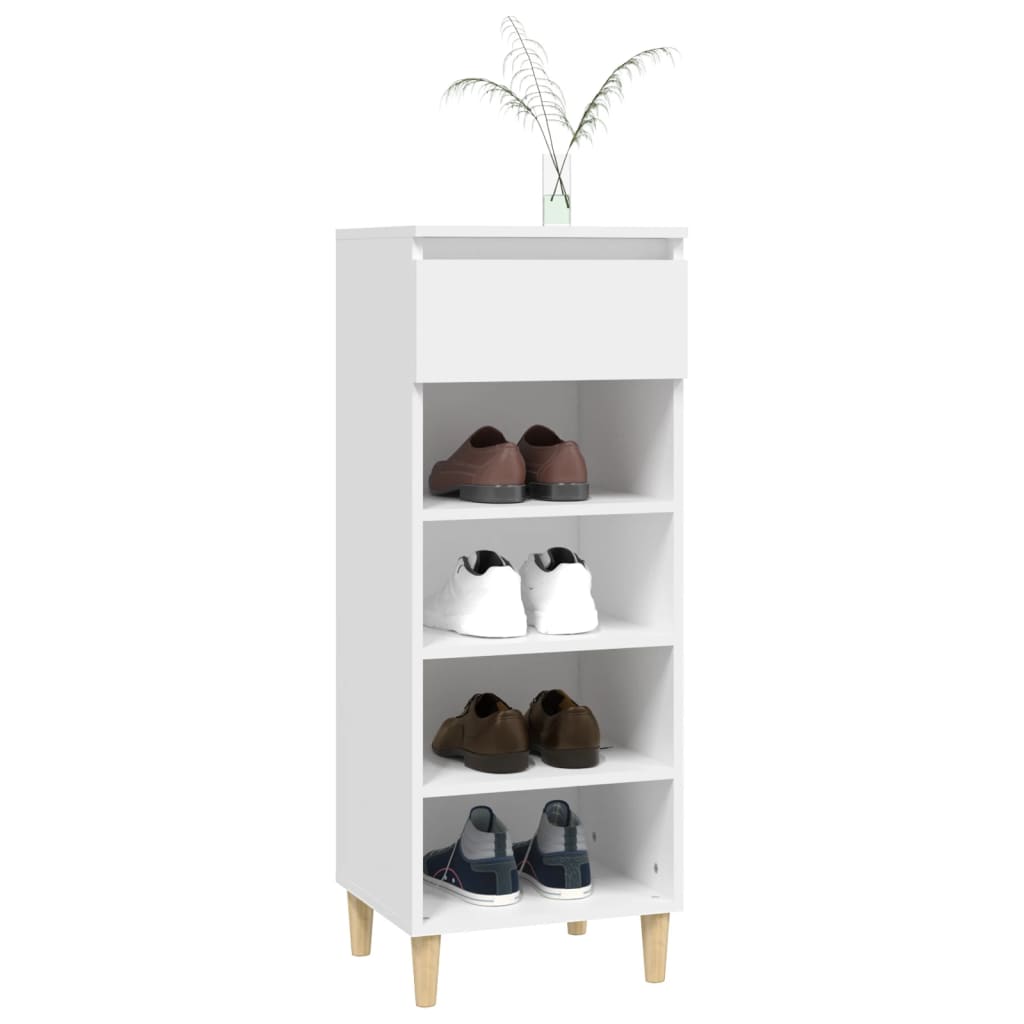 vidaXL Mueble zapatero madera contrachapada blanco 40x36x105 cm