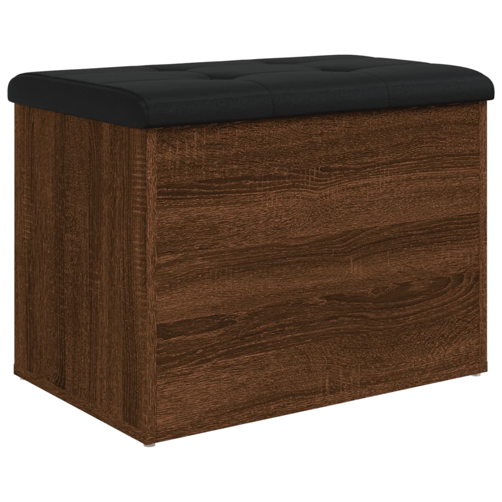 vidaXL Banco con almacenaje madera ingeniería roble marrón 62x42x45 cm