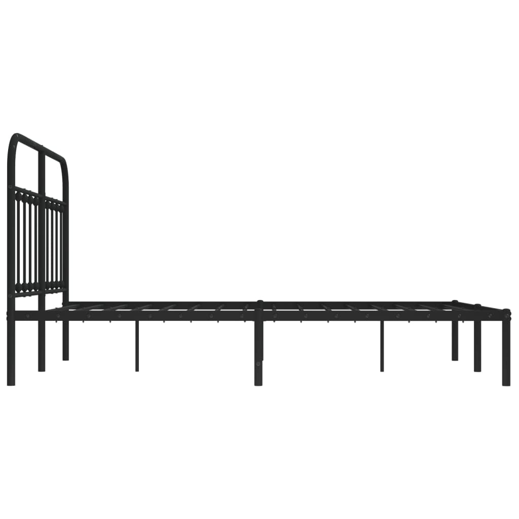 vidaXL Estructura cama sin colchón con cabecero metal negro 140x190 cm