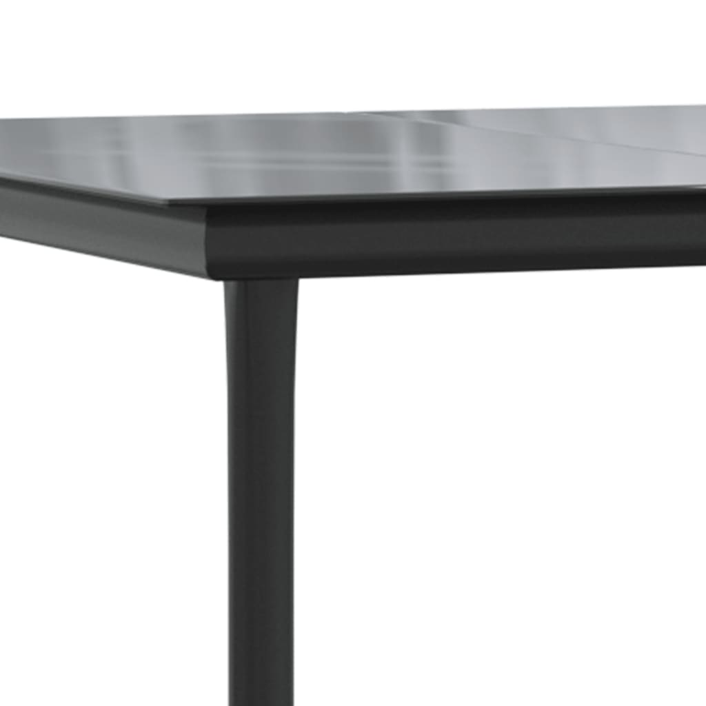 vidaXL Juego de comedor para jardín 7 piezas acero y textilene negro