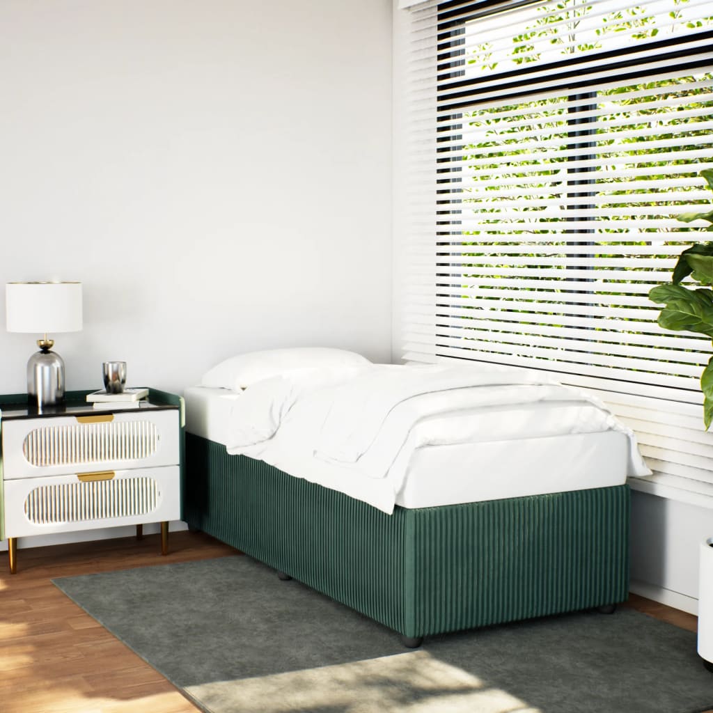 vidaXL Estructura de cama sin colchón terciopelo verde oscuro 80x200cm