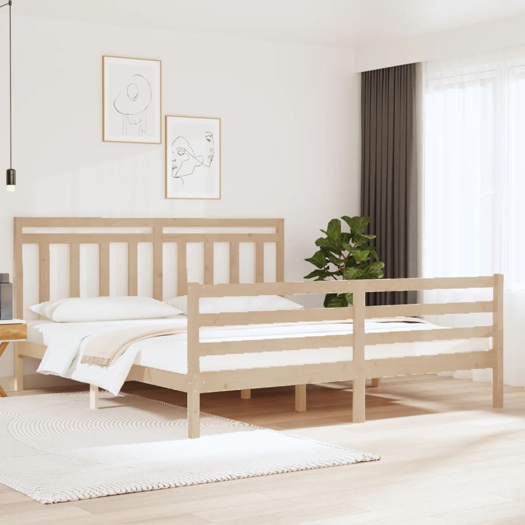 vidaXL Estructura de cama madera maciza 180x200 cm