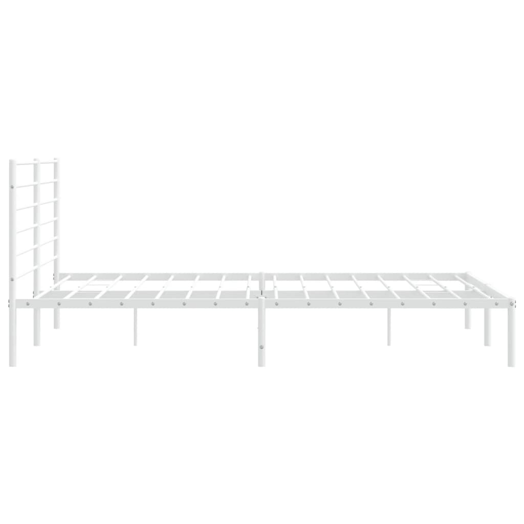 vidaXL Estructura cama sin colchón con cabecero metal blanco 200x200cm