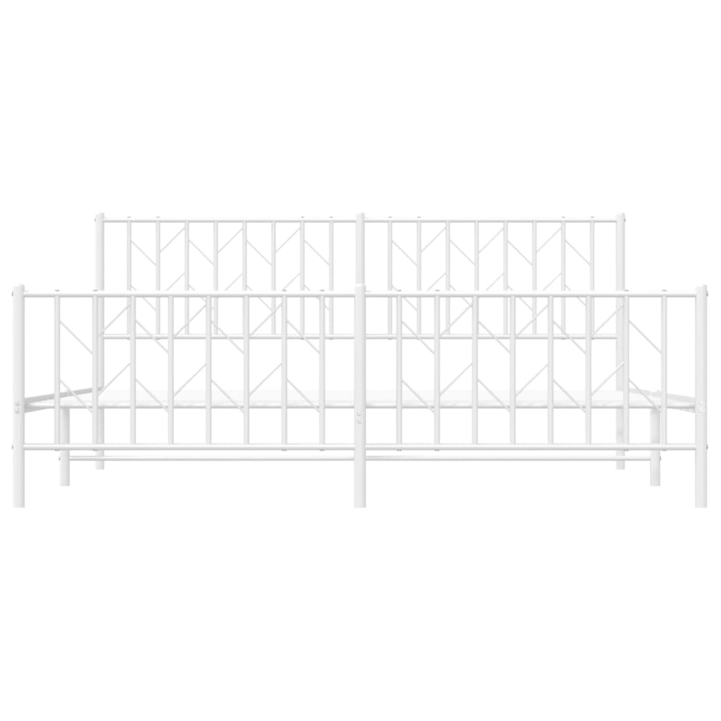 vidaXL Estructura cama sin colchón con estribo metal blanco 183x213 cm