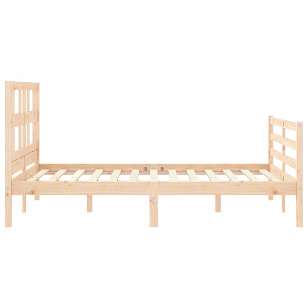 vidaXL Estructura de cama con cabecero madera maciza 140x190 cm