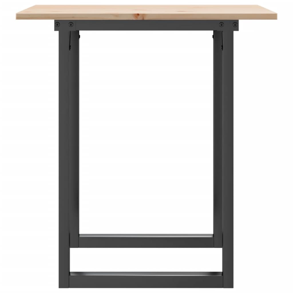 vidaXL Mesa de comedor marco O madera maciza pino y hierro 60x60x75 cm