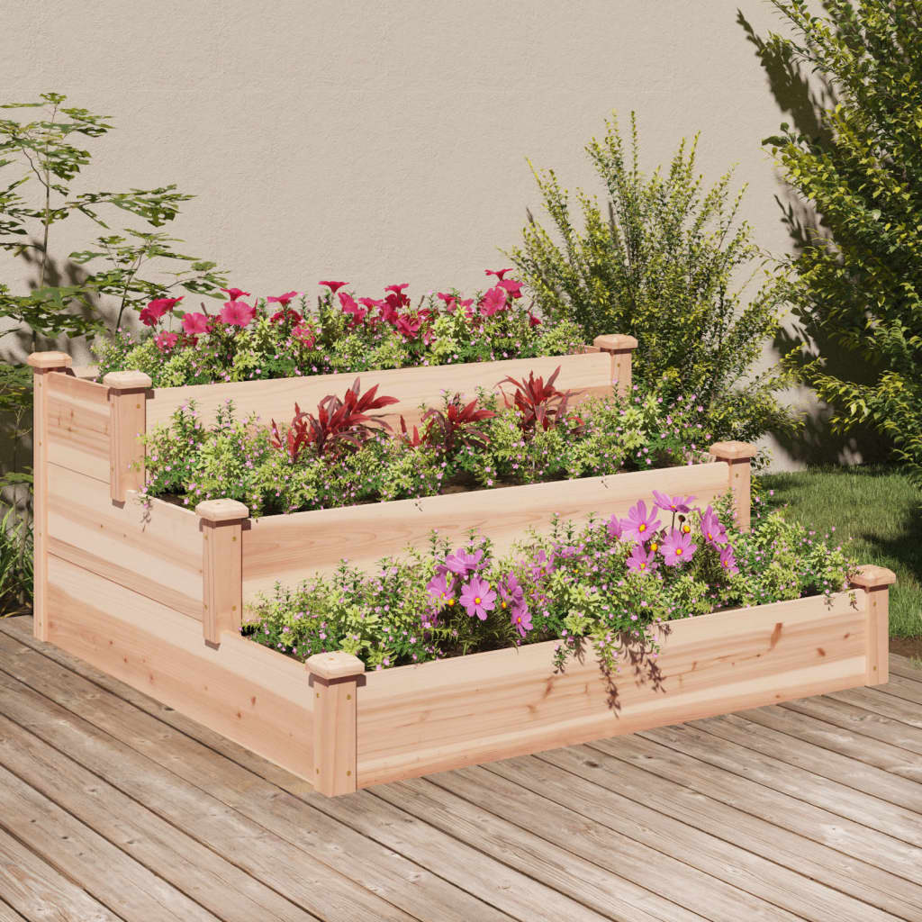 vidaXL Jardinera arriate madera maciza abeto 120x120x56 cm