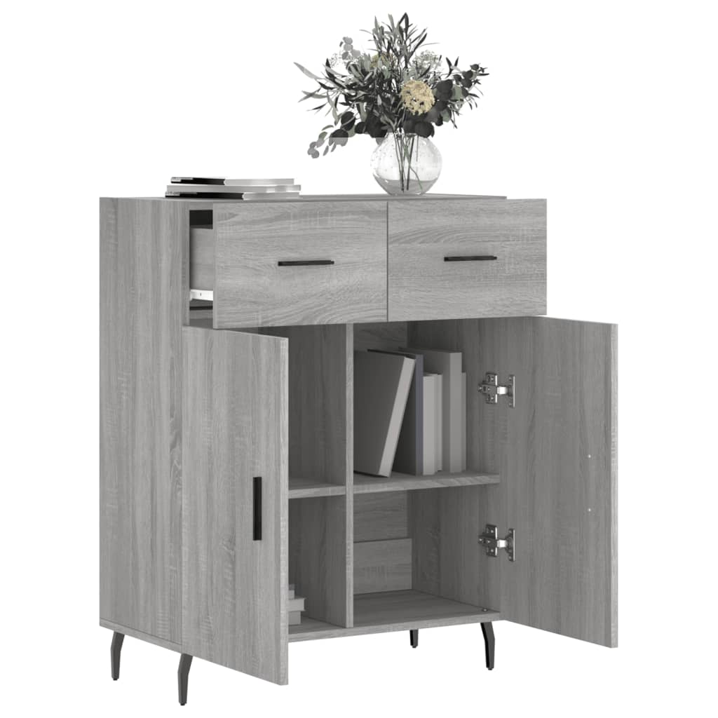 vidaXL Aparador de madera de ingeniería gris Sonoma 69,5x34x90 cm