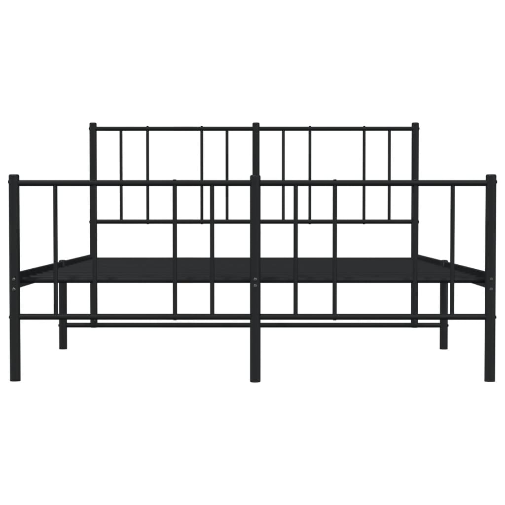 vidaXL Estructura cama sin colchón con estribo metal negro 120x200 cm